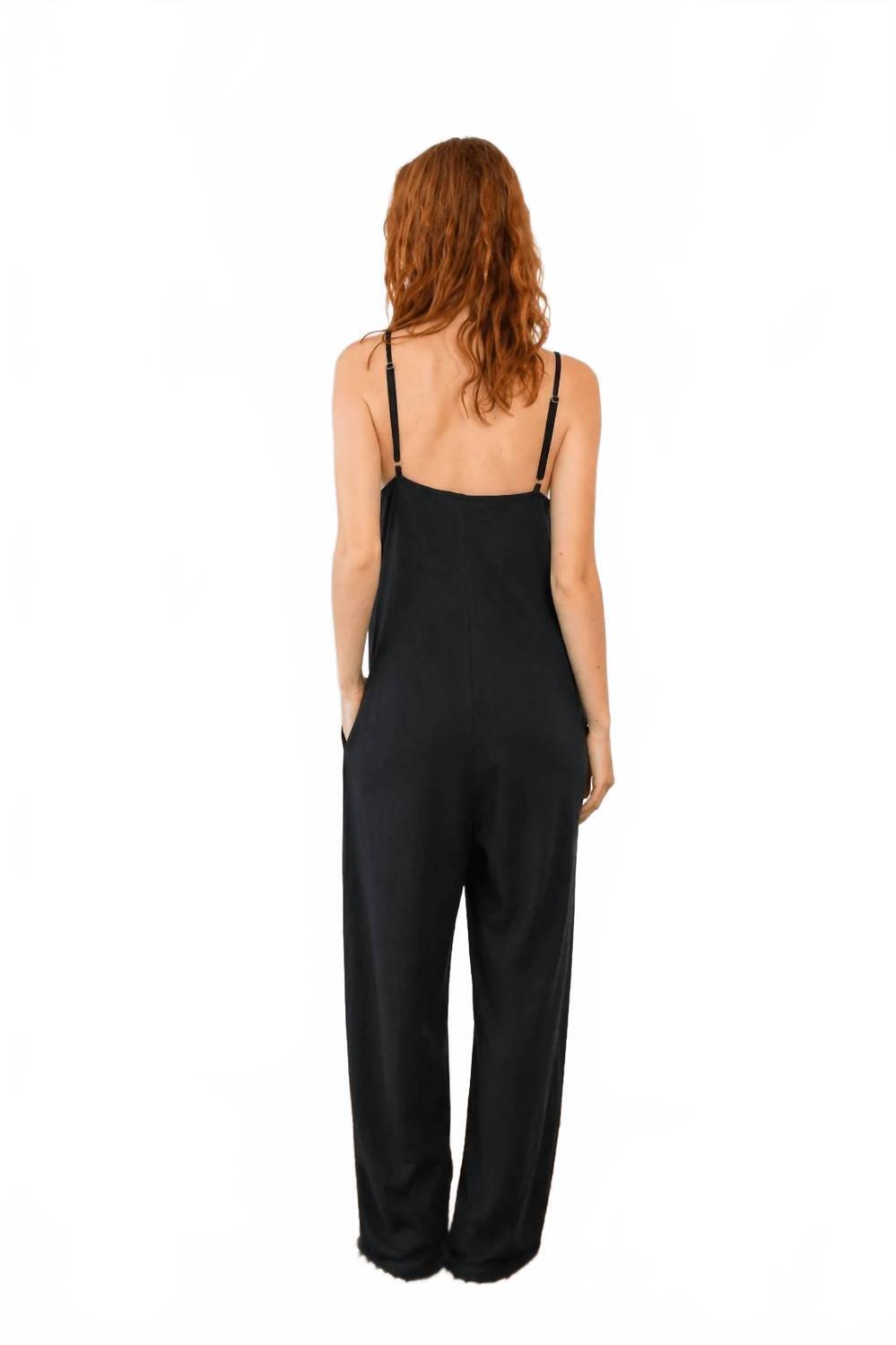 New Cossac Organic Cotton Wide Jumpsuit In Black — image 2 of 3